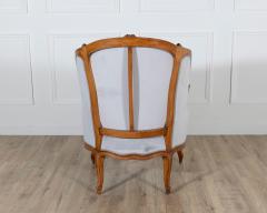 Pair of Louis XV Style Beech Gondola Armchairs in Gray Velvet 20th Century - 4313705