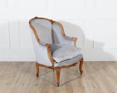 Pair of Louis XV Style Beech Gondola Armchairs in Gray Velvet 20th Century - 4313707