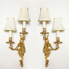 Pair of Louis XV Style Bronze Two Light Sconces - 1800860
