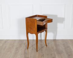 Pair of Louis XV Style Cherry Bedside Tables with Drawer and Niche - 4353328