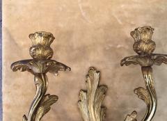 Pair of Louis XV Style Gilt Bronze Sconces - 1930974