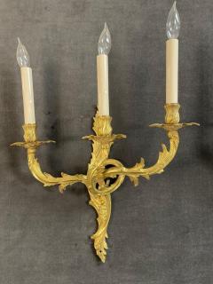 Pair of Louis XV Style Gilt Bronze Wall Sconces - 2550327