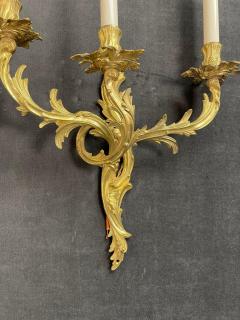 Pair of Louis XV Style Gilt Bronze Wall Sconces - 2550330