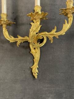 Pair of Louis XV Style Gilt Bronze Wall Sconces - 2550342