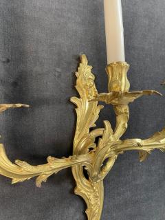 Pair of Louis XV Style Gilt Bronze Wall Sconces - 2550353