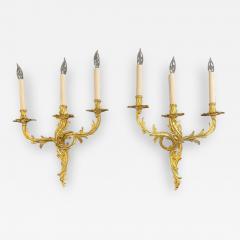 Pair of Louis XV Style Gilt Bronze Wall Sconces - 2552926