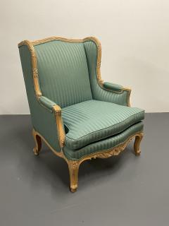 Pair of Louis XV Style Lounge or Wing Chairs Carved Large - 2998410