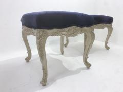 Pair of Louis XV Style Stools in Purple Velvet - 2850441