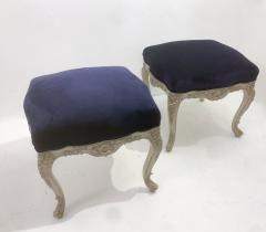 Pair of Louis XV Style Stools in Purple Velvet - 2850443