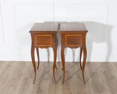 Pair of Louis XV Style Walnut Bedside Tables with Inlaid Details - 4353319