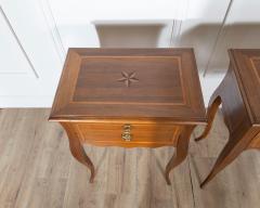 Pair of Louis XV Style Walnut Bedside Tables with Inlaid Details - 4353320