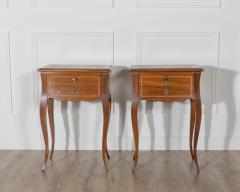 Pair of Louis XV Style Walnut Bedside Tables with Inlaid Details - 4353332