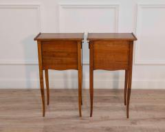 Pair of Louis XV Style Walnut Bedside Tables with Three Drawers France - 4451752