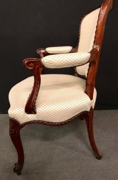 Pair of Louis XV Style Walnut Fauteuils or Berg res in a Scalamandre Fabric - 2950499