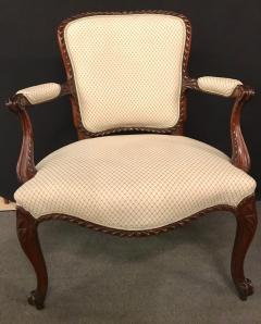 Pair of Louis XV Style Walnut Fauteuils or Berg res in a Scalamandre Fabric - 2950502