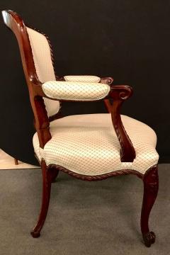 Pair of Louis XV Style Walnut Fauteuils or Berg res in a Scalamandre Fabric - 2950503