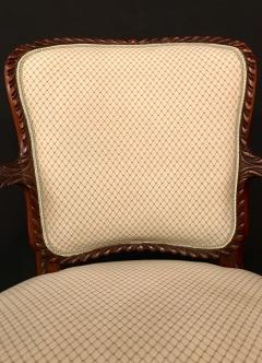 Pair of Louis XV Style Walnut Fauteuils or Berg res in a Scalamandre Fabric - 2950505