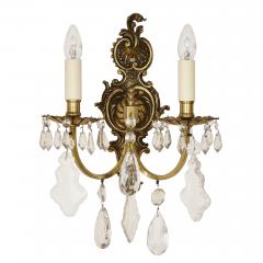 Pair of Louis XV style cut glass sconces - 2167345