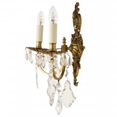 Pair of Louis XV style cut glass sconces - 2167351