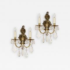 Pair of Louis XV style cut glass sconces - 2170463