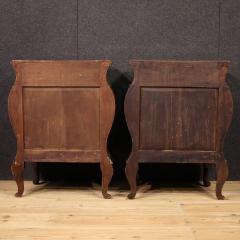 Pair of Louis XV style inlaid Lombard bedside tables - 4212075