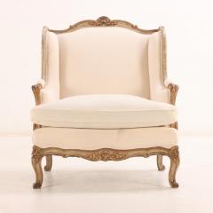 Pair of Louis XV style oversized Bergere chairs C 1920  - 3928844