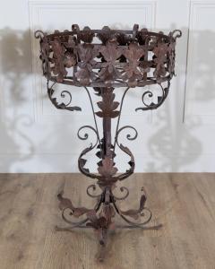 Pair of Louis XV style wrought iron plant stands - 4313694