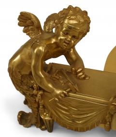 Pair of Louis XVI Bronze Cupid Andirons - 4631876