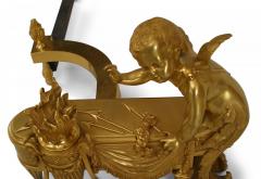Pair of Louis XVI Bronze Cupid Andirons - 4631878