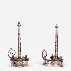 Pair of Louis XVI Bronze Dore Andirons - 4325892