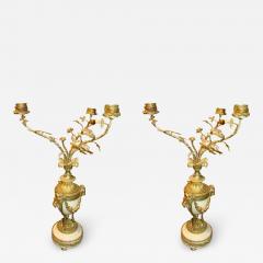 Pair of Louis XVI Bronze and Marble Candleabra - 2158220