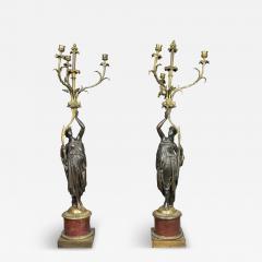 Pair of Louis XVI Bronze and Ormolu Candelabra - 4130274
