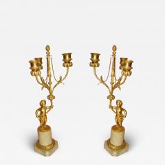 Pair of Louis XVI Figural Bronze Candlesticks - 2158208