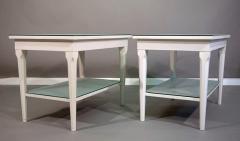 Pair of Louis XVI Jensen Style of White Painted Side Tables - 2548705