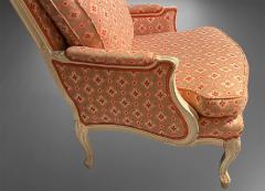 Pair of Louis XVI Painted Berg re or Lounge Chairs Scalamandre Upholstery - 2973706