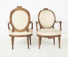 Pair of Louis XVI Period Oval Back Fauteuil - 2111336