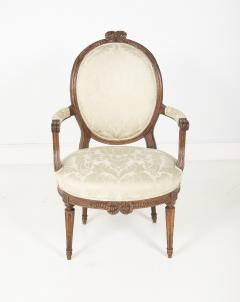 Pair of Louis XVI Period Oval Back Fauteuil - 2111397