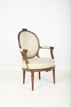 Pair of Louis XVI Period Oval Back Fauteuil - 2111399
