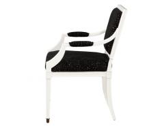 Pair of Louis XVI Style Arm Chairs in Black and White - 2761032