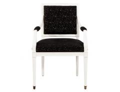 Pair of Louis XVI Style Arm Chairs in Black and White - 2761034