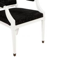 Pair of Louis XVI Style Arm Chairs in Black and White - 2761040