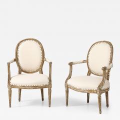 Pair of Louis XVI Style Armchairs Late 19th Century - 3611203