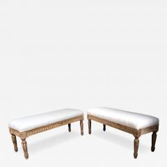 Pair of Louis XVI Style Beechwood Benches - 4555317