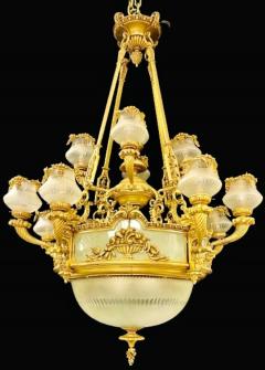 Pair of Louis XVI Style Bronze Chandeliers - 2937367