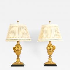 Pair of Louis XVI Style Dor Bronze Table Lamps - 1132322