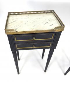 Pair of Louis XVI Style Ebonized Bedside Tables c 1900 - 4568250