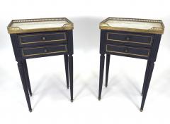 Pair of Louis XVI Style Ebonized Bedside Tables c 1900 - 4568251