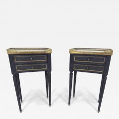 Pair of Louis XVI Style Ebonized Bedside Tables c 1900 - 4574618
