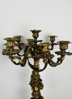 Pair of Louis XVI Style Gilt Bronze Candelabra Cherub Florentine Form - 2922654