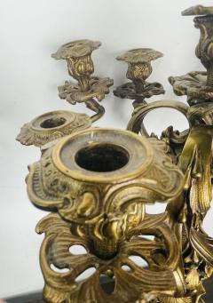 Pair of Louis XVI Style Gilt Bronze Candelabra Cherub Florentine Form - 2922657
